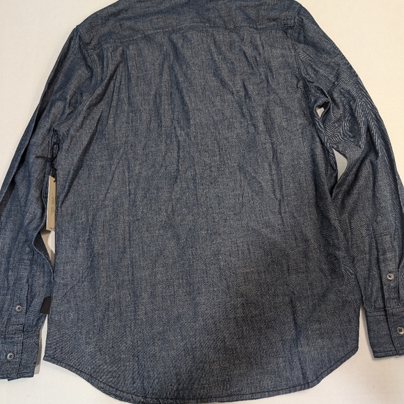 Kenneth Cole Blue Mens Preppy Button Up Shirt NEW Size medium 99% cotton - Picture 2 of 13